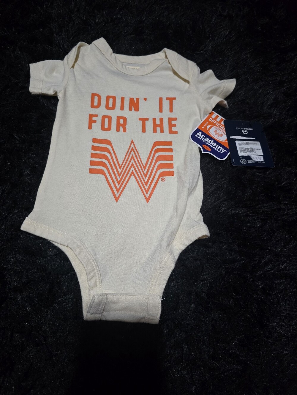 NWT Whataburger 'Doin' It For The W'  Baby One-Piece 6/9 Month